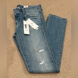 AG stilt cigarette leg, NWT, size 27, medium-light wash